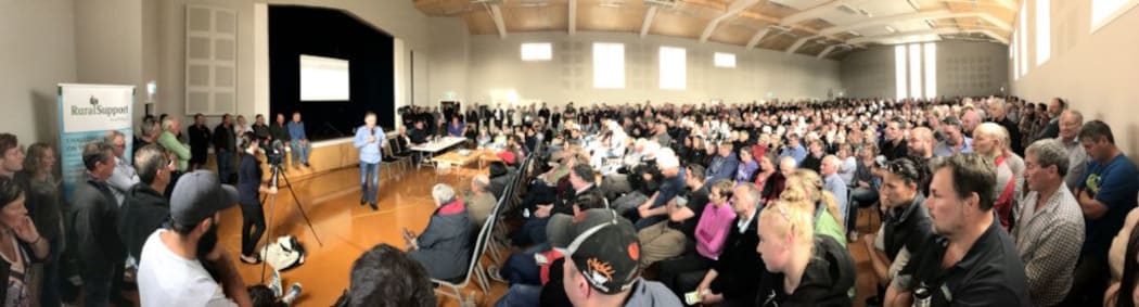 Farmers packed into the Winton Hall in Southland.