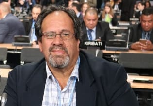 Wayne King and Rima Moeka’a at the UN Climate Change conference in Katowice, Poland.