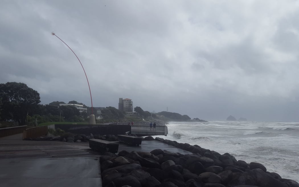 The wind wand in New Plymouth, as the storm hits.