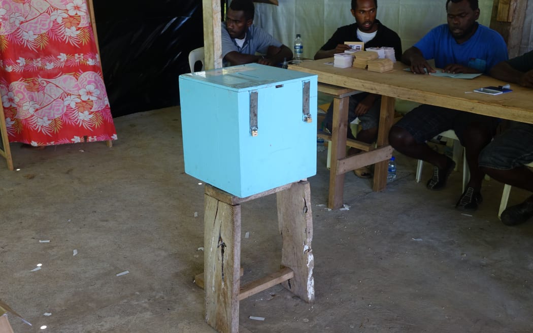 A polling station on Vanuatu's Efate Island for the 2016 snap election.