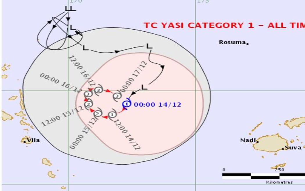 Cyclone formed between Vanuatu and Fiji