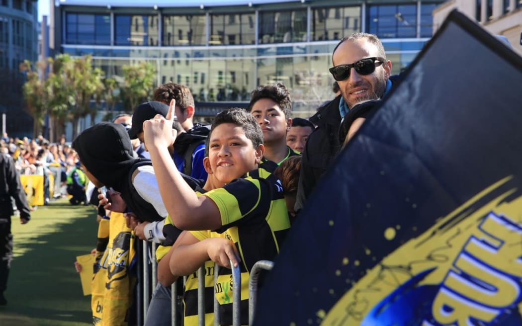 Fans packed Civic Square to celebrate the Hurricanes success.