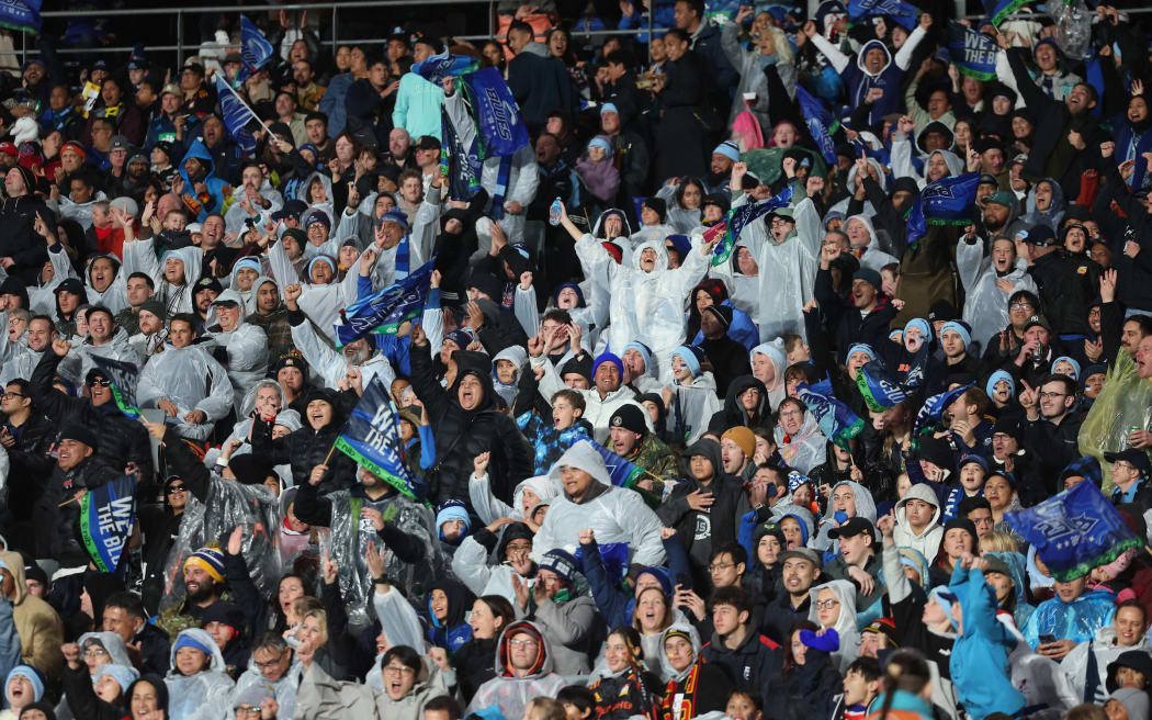 General view of crowd during  the Super Rugby Paciﬁc Final - Blues v Chiefs at Eden Park, Auckland - New Zealand   22  June  2024       Photo: Brett Phibbs / www.photosport.nz