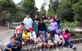 The pupils of Kaihu Valley School