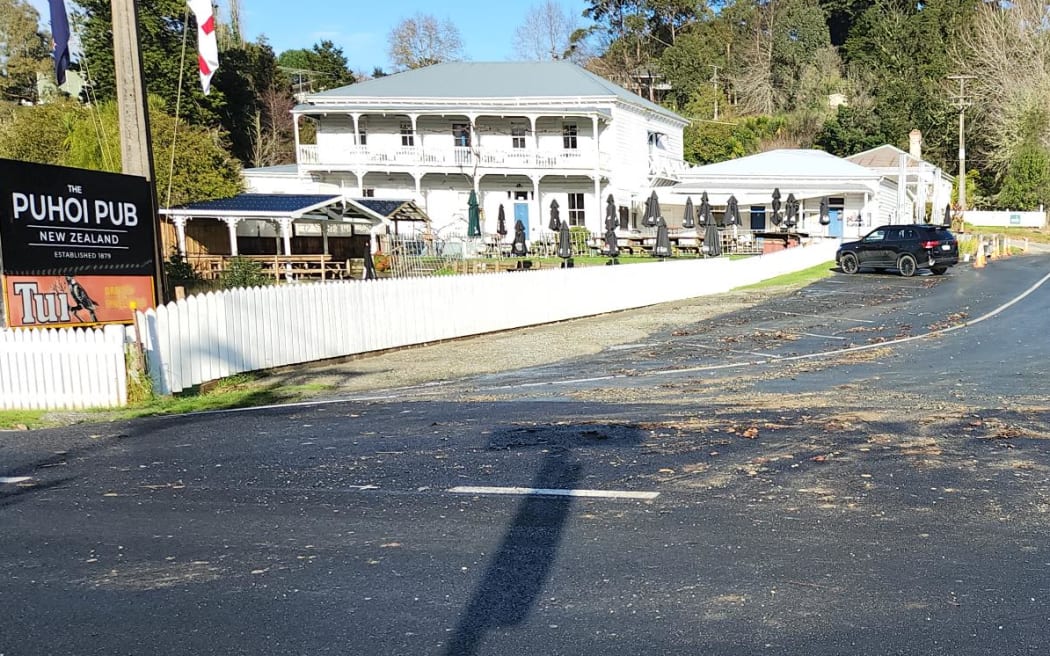 Heavy rain overnight caused flooding in Puhoi on 9 August, 2022.