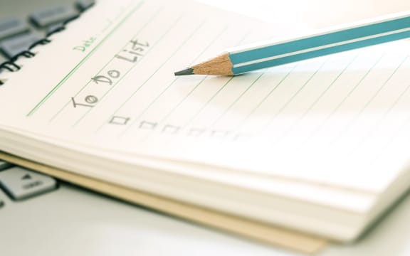 Handwritten to do list plan in a small note book. (File photo).