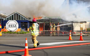 Fire broke out at long-closed student pub The Fitz, on Ferguson Street, in Palmerston North, on Thursday 30 October, 2025.