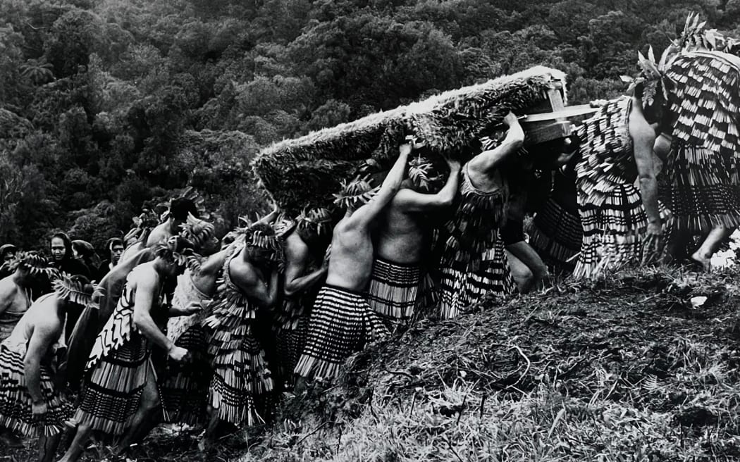 King Koroki's tangi at Taupiri Mountain, it was shot by Wayne Harman in 1966.