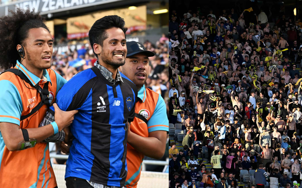 Black Knights fan and Eden Park crowd.