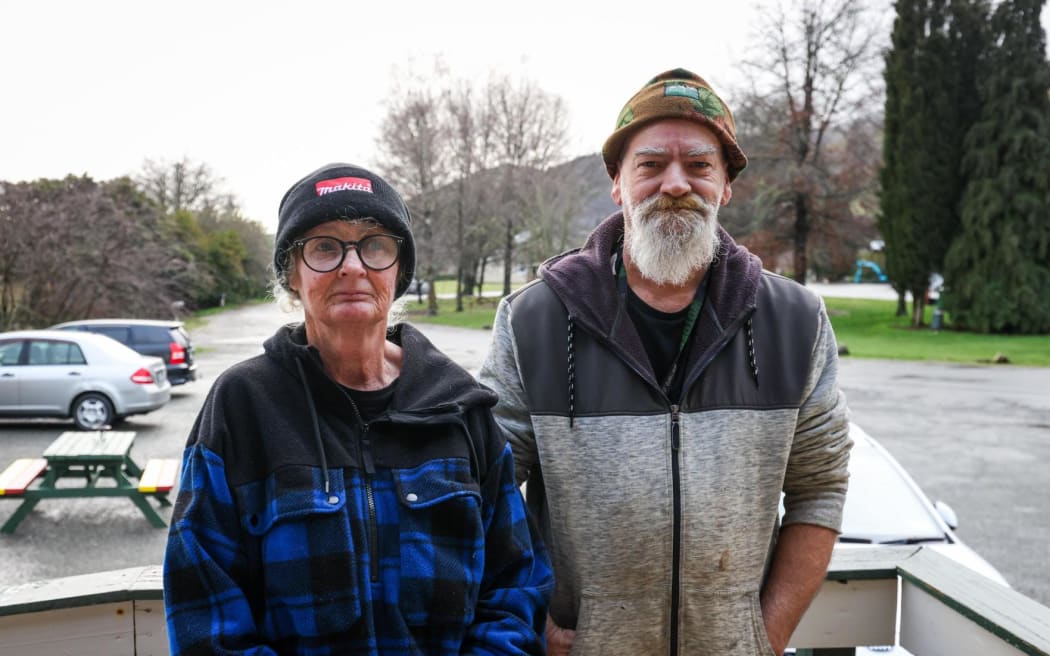 Jo Shaw and neighbour Brian Lambert in Tapawera, Tasman.