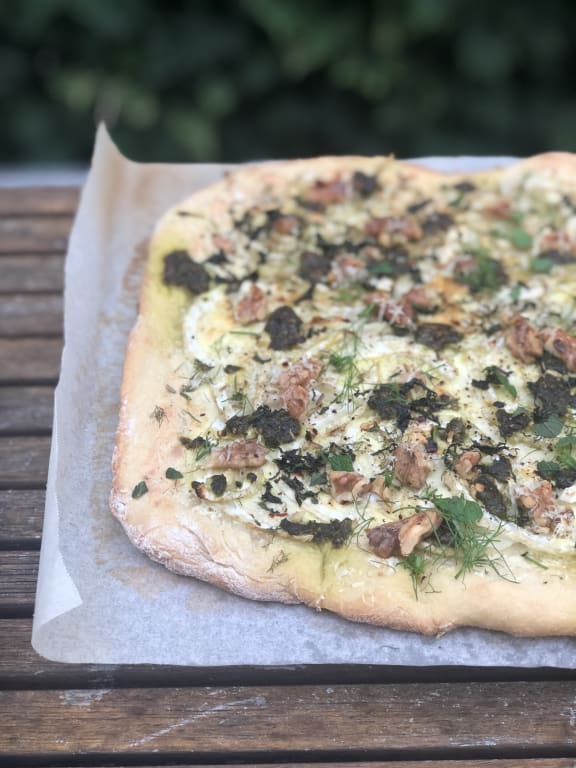 Fennel, mint and ricotta flatbread by Delaney Mes