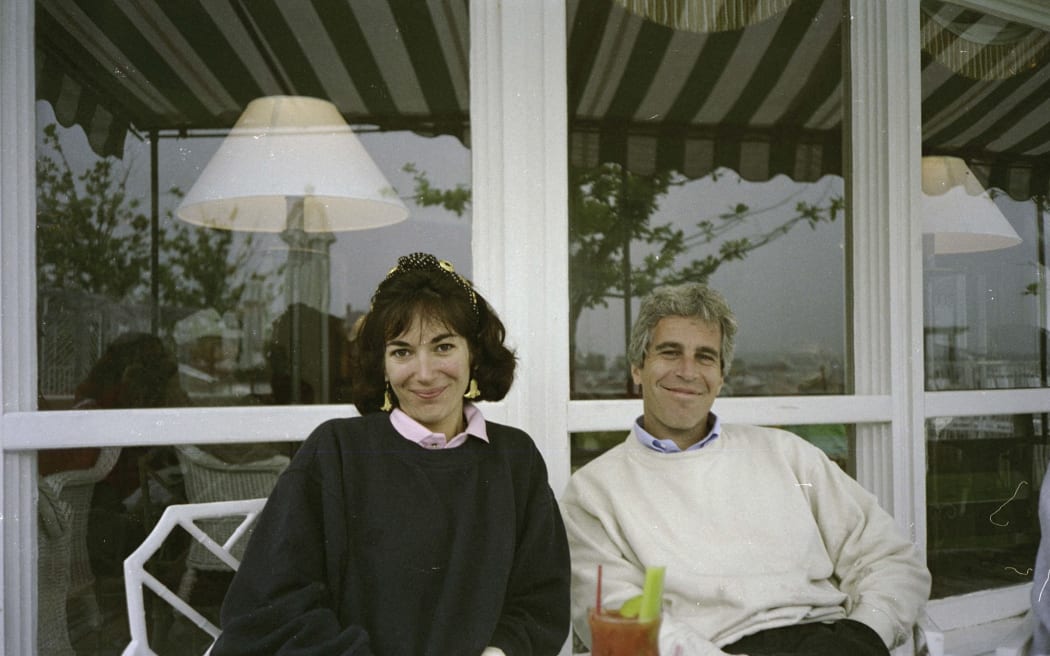 This undated trial evidence image obtained December 8, 2021, from the US District Court for the Southern District of New York shows Ghislaine Maxwell and Jeffrey Epstein.