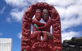 The new replica waharoa that was unveiled on Thursday.