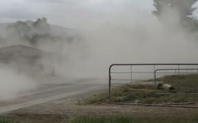 The same road after a truck had gone by.