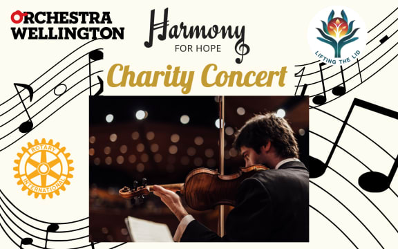 Publicity poster for Harmony for Hope charity concert 2025