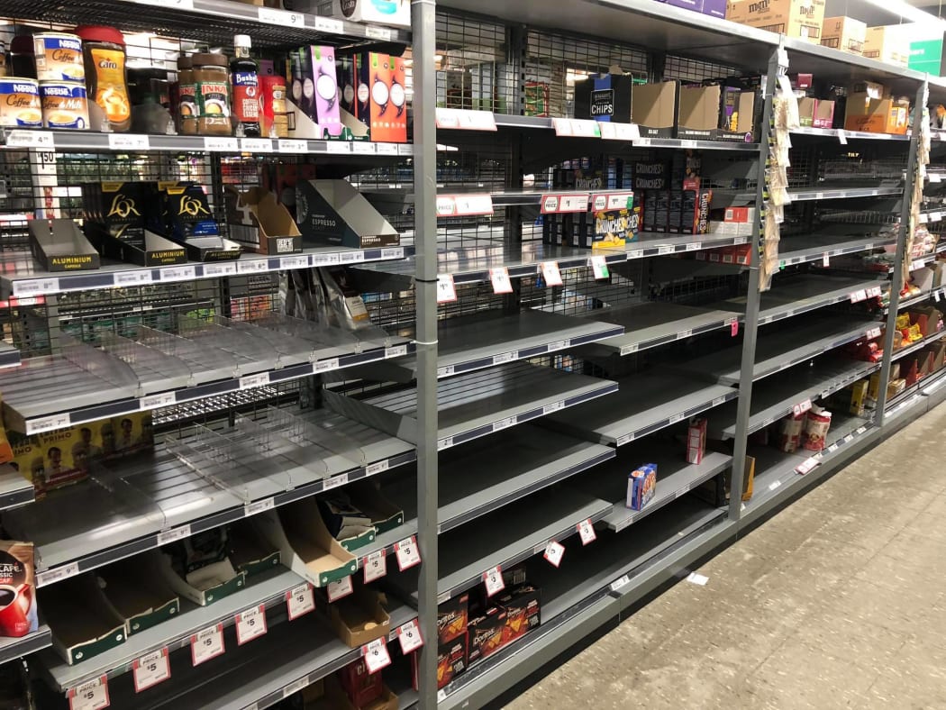 Empty shelves on the day before lockdown