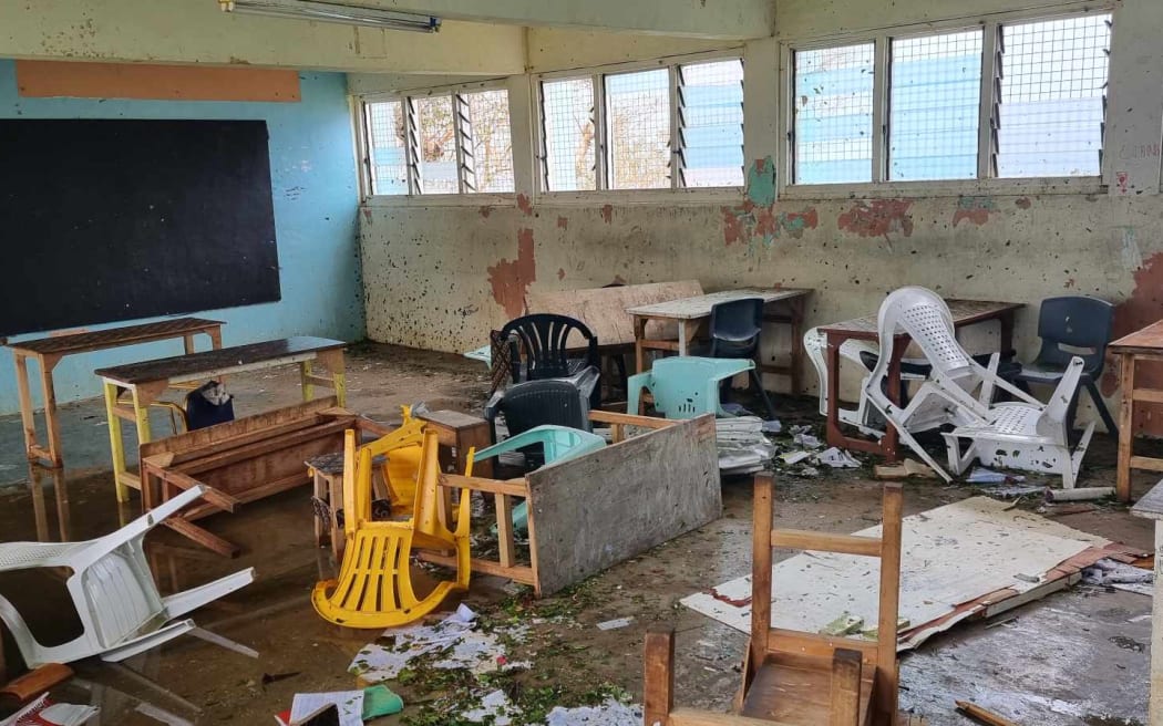 Some of the classrooms at Melsisi School destroyed by Cyclone Lola.