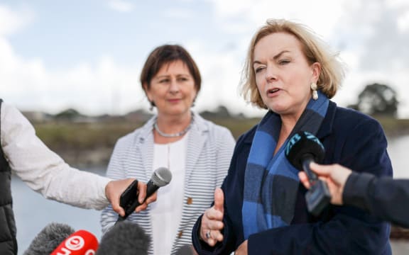 National Party leader Judith Collins and regional development and West Coast issues spokesperson Maureen Pugh campaigning in the West Coast on 25 September, 2020.