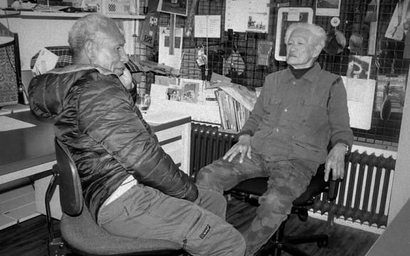 A rare photo of Tan Sen Thay (right) with Louis Nussy (left), an former high ranking Commander of the OPM, taken in the Hague, The Netherlands 2016.