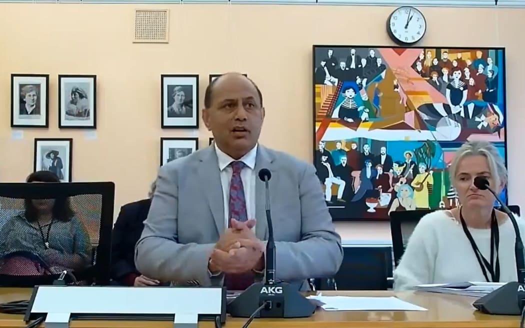 Broadcasting and Media Minister Willie Jackson addressing a hearing of Parliament's EDSI committee.