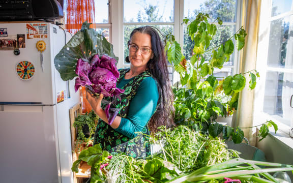 Seasoned veggie thrifter Joanie Wilson.