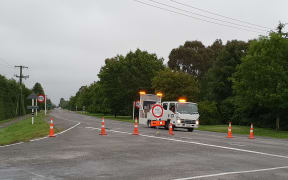 Bangor Road remains shut in Darfield this morning.