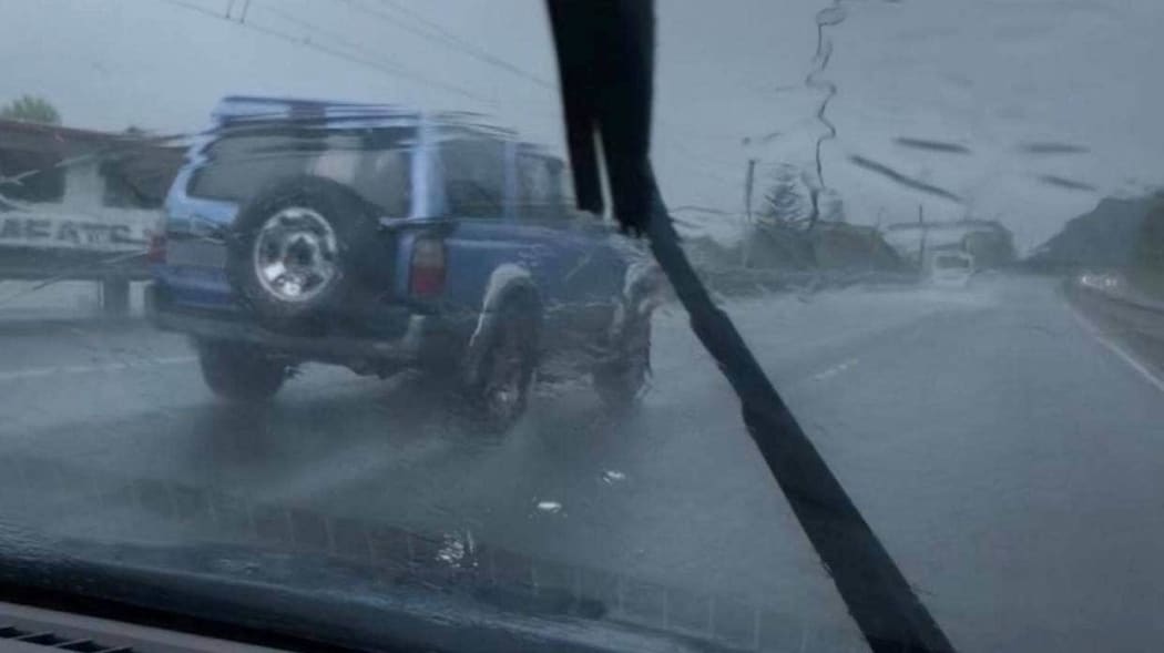 A picture of the ute Hermione McKeich says rammed her car while driving on the motorway between Melling and Petone, north of Wellington.