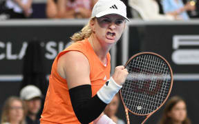 Great Britain’s Francesca Jones during her singles match on the opening day of the 2026 ASB Classic Women’s Tennis Tournament at Manuka Doctor Arena, Auckland, New Zealand. Monday 5 January 2026. © Photo: Andrew Cornaga / www.photosport.nz