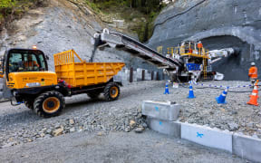Te Ara o Te Ata - Mt Messenger Bypass project construction in February 2025.