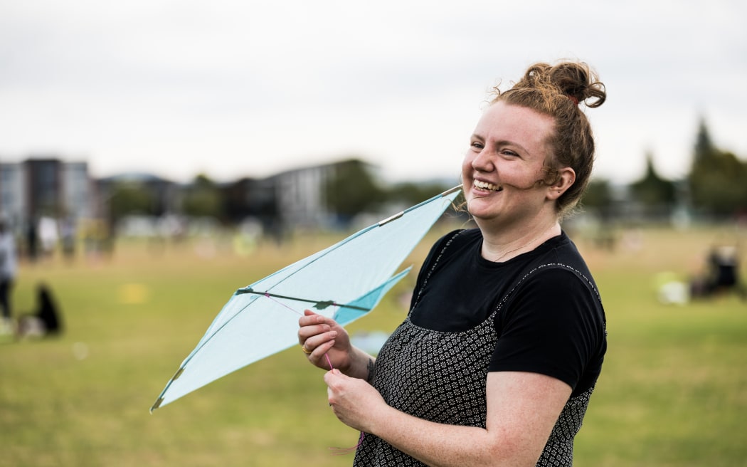 Imogen Angus, who lives near the reserve, had her first kite flying experience at the event.