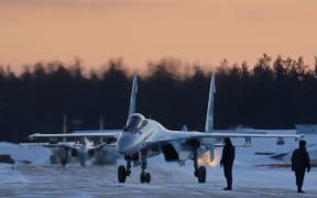 The Russian air force conducting exercises in the Western Military District, near the Ukraine border, on 24 January 2022.