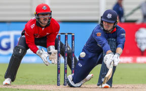 Auckland Aces' Dale Phillips bats during the Auckland Aces v Canterbury Kings, Super Smash Twenty20 cricket match at Eden Park.