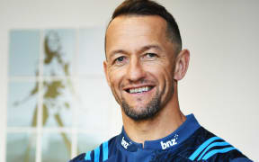 Former All Black and Blues rugby player Carlos Spencer making a comeback for the Blues at the Brisbane Global Rugby Tens.
