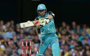 Brendon McCullum playing for the Brisbane Heat in the Australian Big Bash League.