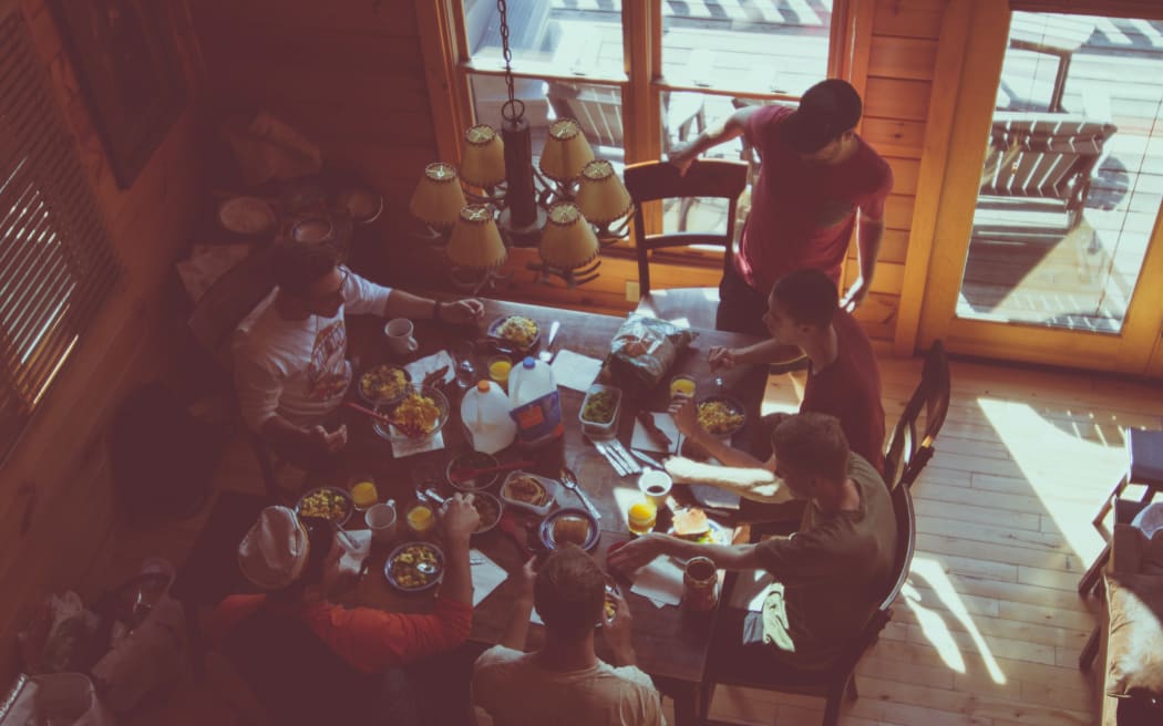 Family dinner table scene