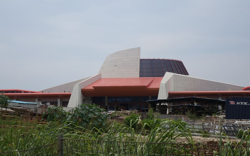 The under-construction convention centre in Vanuatu's capital, Port Vila. The US$16 million building is being funded by China.