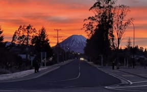 Mt Ruapehu from the Station Waimarino, formerly National Park.