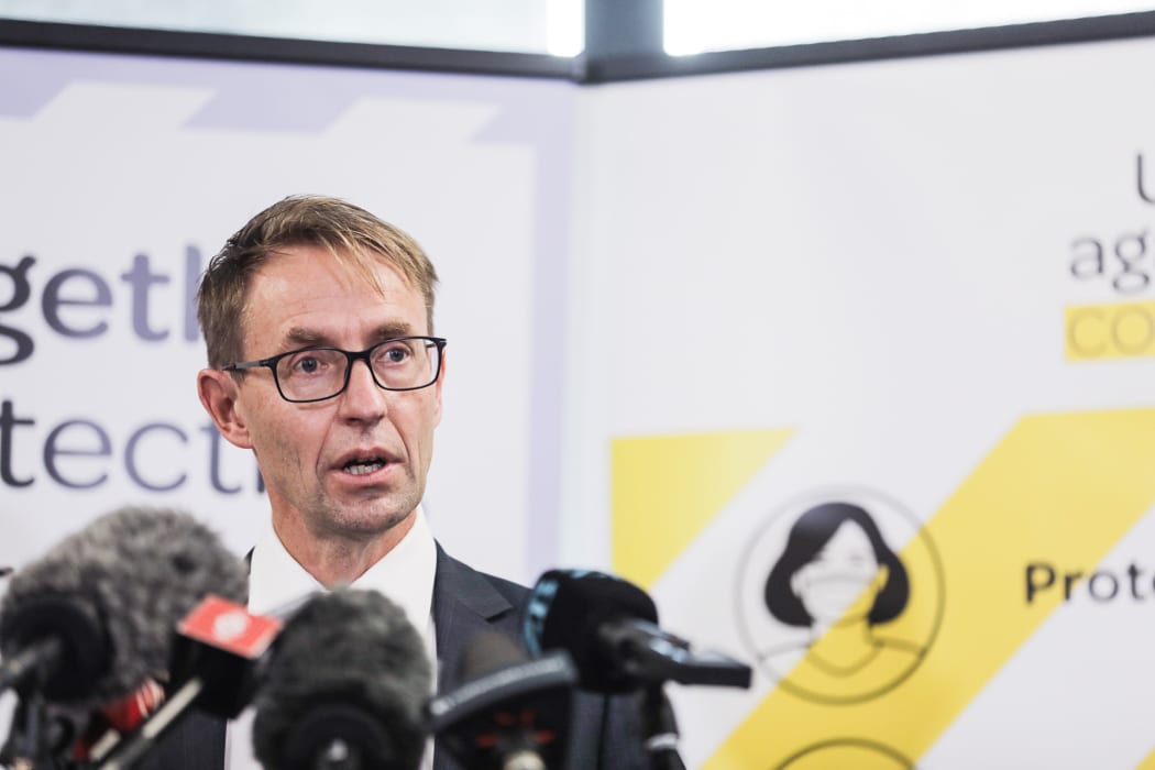 Director-General of Health Dr Ashley Bloomfield at the announcement New Zealand was moving to phase three of its Omicron response at 11.59pm on Thursday.