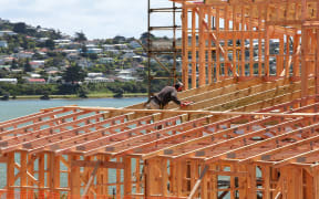130114. Photo Diego Opatowski / RNZ. Generic Housing images. Builder working on a construction.