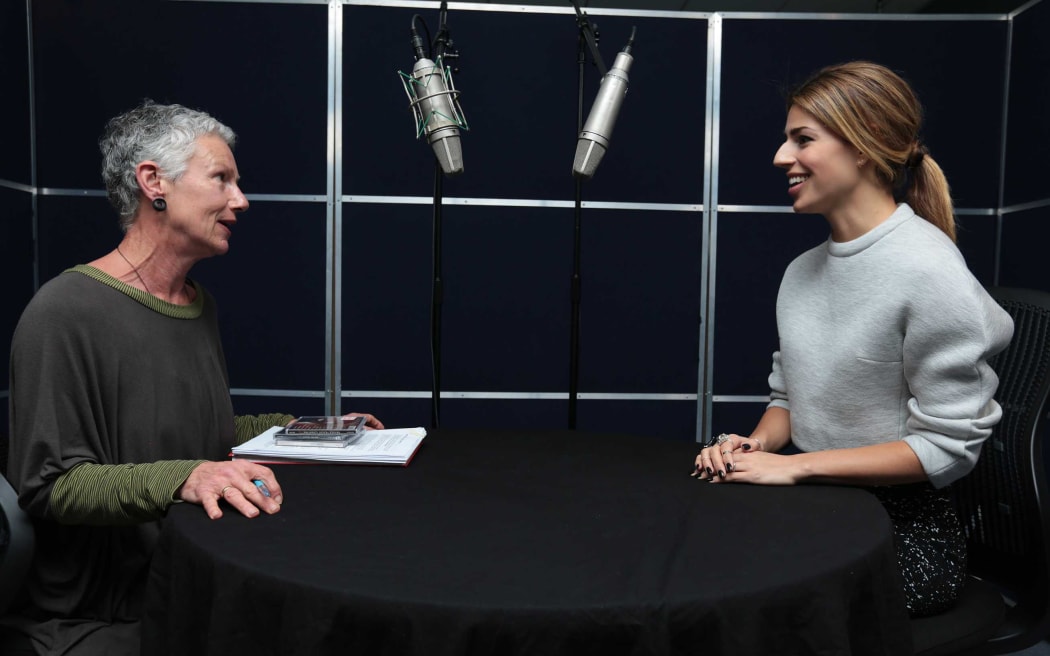 Kim Hill interviewing Brooke Fraser at Radio New Zealand.