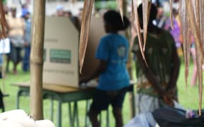Voters at polling in Timini, Morobe Province.