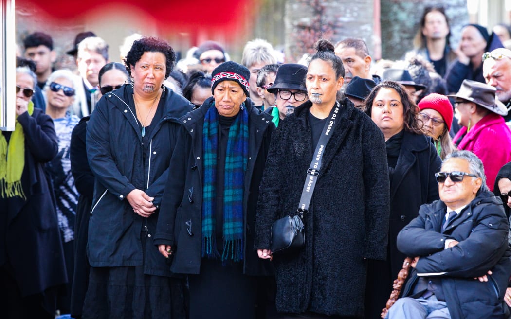 People pay their respects at Tuurangawaewae Marae, on the third day of the tangi for Kiingi Tuheitia, 1 September, 2024.