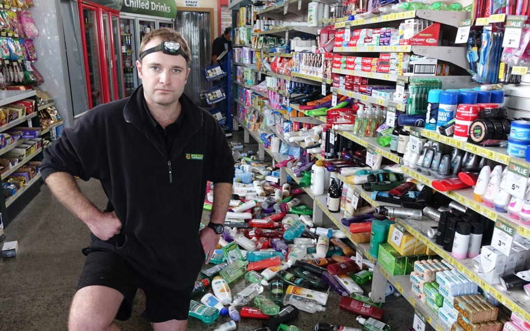 Four Square Culverden owner Andrew Whittleston is thankful he's got a generator to keep his frozen goods on ice with power yet to be restored to the town.