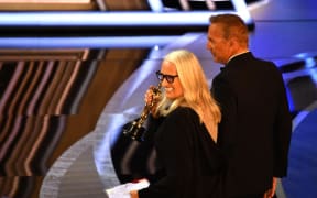 New Zealand director Jane Campion accepts the award for Best Director for "The Power of the Dog" onstage during the 94th Oscars at the Dolby Theatre in Hollywood, California on March 27, 2022.