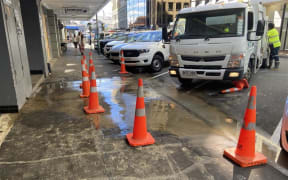 Pipe burst on Brandon Street, Wellington.