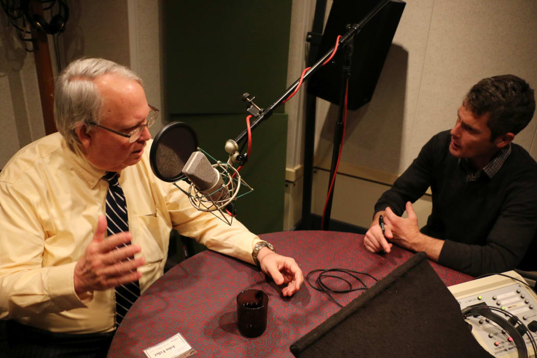 Sky TV's chief executive John Fellet talking to RNZ's Colin Peacock.