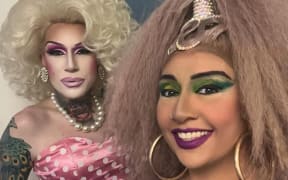 Sunita Torrance (right), who goes by the stage name Coco Flash, and Daniel Lockett, also known as Erika Flash, hosted Rainbow Storytime events in New Zealand.