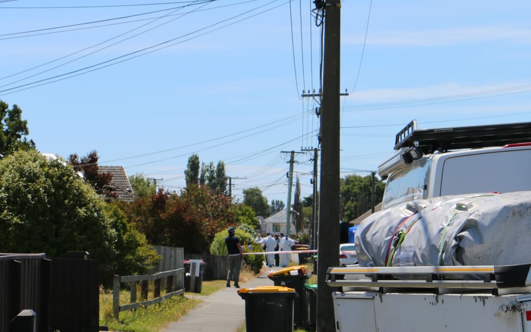 Carisbrooke Street in the Christchurch suburb of Aranui remains cordoned off.