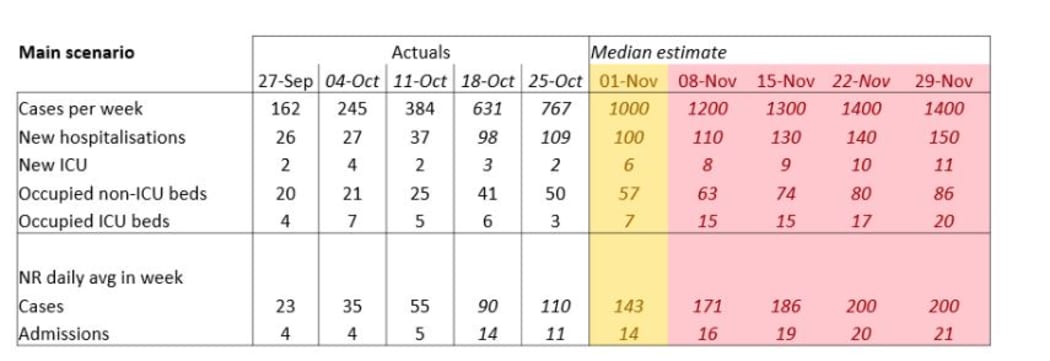 Covid-19 modelling - government's estimates