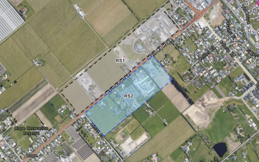 The council's current plans would see 29 hectares of Hope rezoned for light industrial and mixed business use. Photo: Supplied/Tasman District Council.